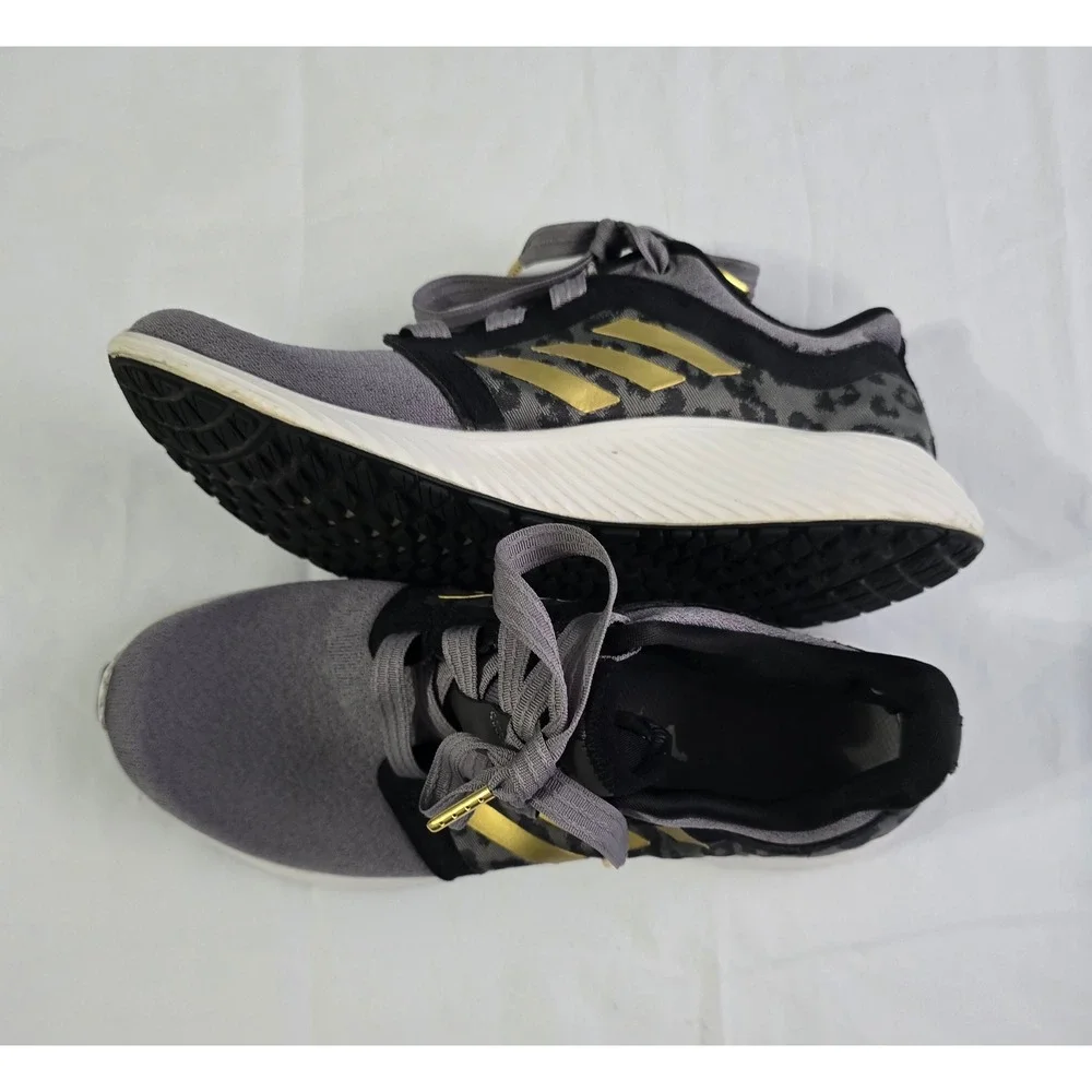 Adidas Edge Lux 4 Grey Leopard Gold Running Shoes FV8577 Womens 8.5